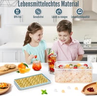 Formă pentru cuburi de gheață KANDONEX cu capac, set de 4 bucăți, 416 sfere, tavă din silicon pentru bile de gheață 9