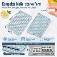 Formă pentru cuburi de gheață KANDONEX cu capac, set de 4 bucăți, 416 sfere, tavă din silicon pentru bile de gheață 4