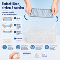 Formă pentru cuburi de gheață KANDONEX cu capac, set de 4 bucăți, 416 sfere, tavă din silicon pentru bile de gheață 6