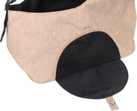 Kanga bézs kutya hátizsák – 44x20x20 cm – poliészter – felső nyílás – levehető alap – szellőzőháló – vállpánt – biztonsági póráz – cipzáros zseb 6