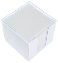 Kangaro Box na poznámkové bločky 9,5x9,5x9,5 cm, 700 listov, biely, zásobník na lepiace papieriky 1