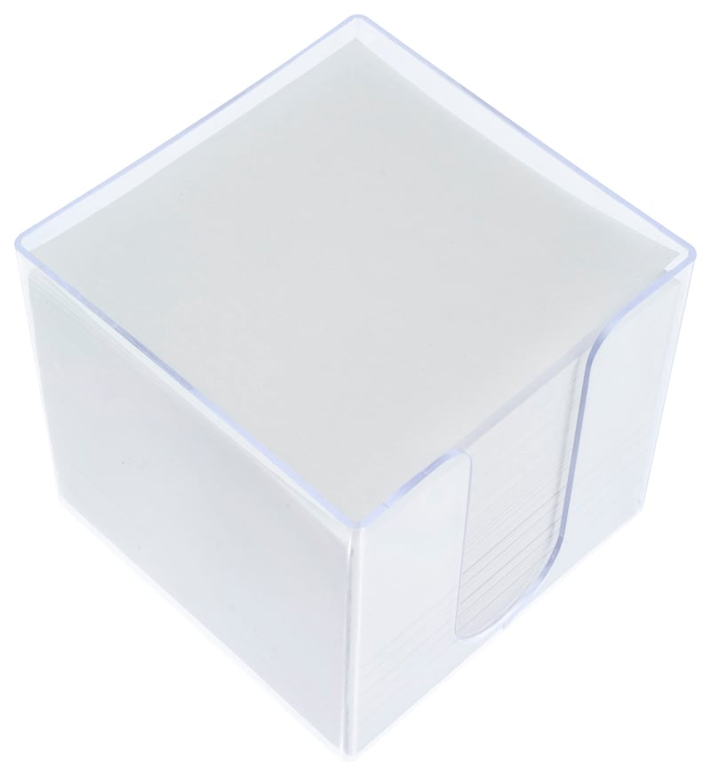 Kangaro Box na poznámkové bločky 9,5x9,5x9,5 cm, 700 listov, biely, zásobník na lepiace papieriky