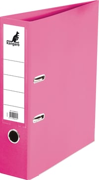 Biblioraft din plastic PP Kangaro cu cotor de 7,5 cm, DIN A4, roz - dosar cu inele, biblioraft, dosar pentru documente 1