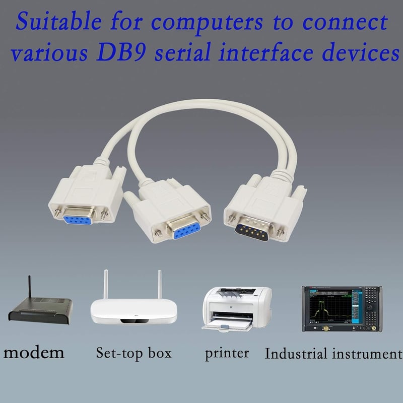 KANGPING 30cm DB9 Y Elosztó Kábel - 1 Apa 2 Anya RS232 Soros Adapter - PC, Ipari Műszerek, Set-Top Box Csatlakoztatásához - Tartós Kivitel