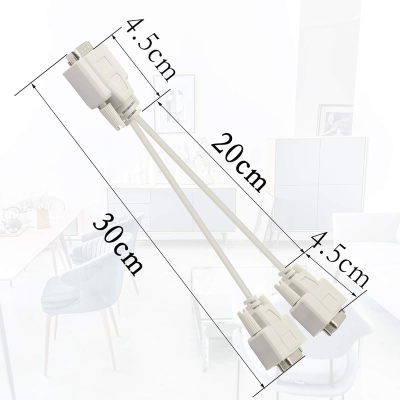 KANGPING 30cm DB9 Y Elosztó Kábel - 1 Apa 2 Anya RS232 Soros Adapter - PC, Ipari Műszerek, Set-Top Box Csatlakoztatásához - Tartós Kivitel