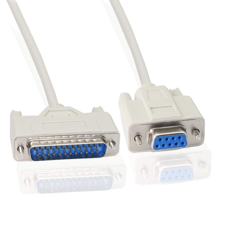 KANGPING DB9-DB25 Átalakító Kábel - RS232 Null Modem Soros Nyomtató Kábel PC, Mac, Linux Eszközökhöz - Adatátviteli Kommunikációs Kábel (1,5
