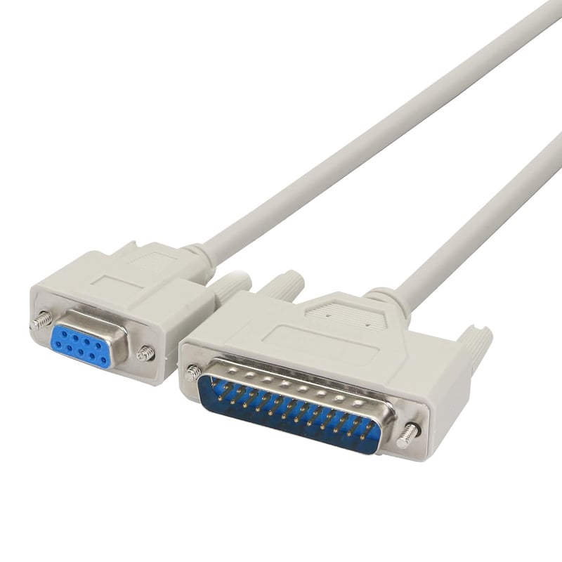 KANGPING DB9-DB25 Átalakító Kábel - RS232 Null Modem Soros Nyomtató Kábel PC, Mac, Linux Eszközökhöz - Adatátviteli Kommunikációs Kábel (1,5
