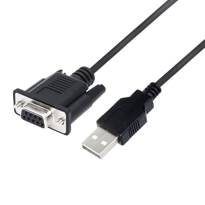 KANGPING RS232 DB9 Női-USB 2.0 PLC Soros Kábel Programozható Logikai Vezérlőkhöz - 1,8m Fekete Adatkábel Számítógéphez és Szerverekhez