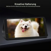 Inteligentné flipové puzdro KANSi pre Huawei P30 s tvrdeným sklom na displej - tmavomodré 5