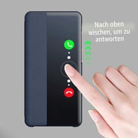 Inteligentné flipové puzdro KANSi pre Huawei P30 s tvrdeným sklom na displej - tmavomodré 4