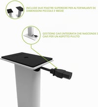 Kanto SP9W asztali hangfálállvány kisméretű hangszórókhoz, párban - fehér 3