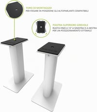 Kanto SP9W asztali hangfálállvány kisméretű hangszórókhoz, párban - fehér 2