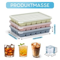 Silikónová forma na ľad Kanzith s viečkom, 24 priehradiek, 3 ks, 2x2x2 cm, bez BPA, opakovane použiteľná, na kávu, detskú výživu 2