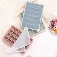 Silikónová forma na ľad Kanzith s viečkom, 24 priehradiek, 3 ks, 2x2x2 cm, bez BPA, opakovane použiteľná, na kávu, detskú výživu 6