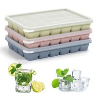 Silikónová forma na ľad Kanzith s viečkom, 24 priehradiek, 3 ks, 2x2x2 cm, bez BPA, opakovane použiteľná, na kávu, detskú výživu 1