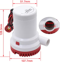 KAOLALI 12V 2000GPH Bilge Szivattyú 29mm Hajó Vízszivattyú Tengerészeti 2