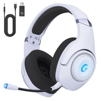 Căști Gaming Wireless KAPEYDESI CT400W, Bluetooth 5.2, cu Microfon Stereo 3D detașabil, pentru PS5, PS4, PC, Switch, Mac, Alb 1