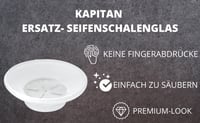 Sklenená mydelnička Kapitan, okrúhla – matná 2