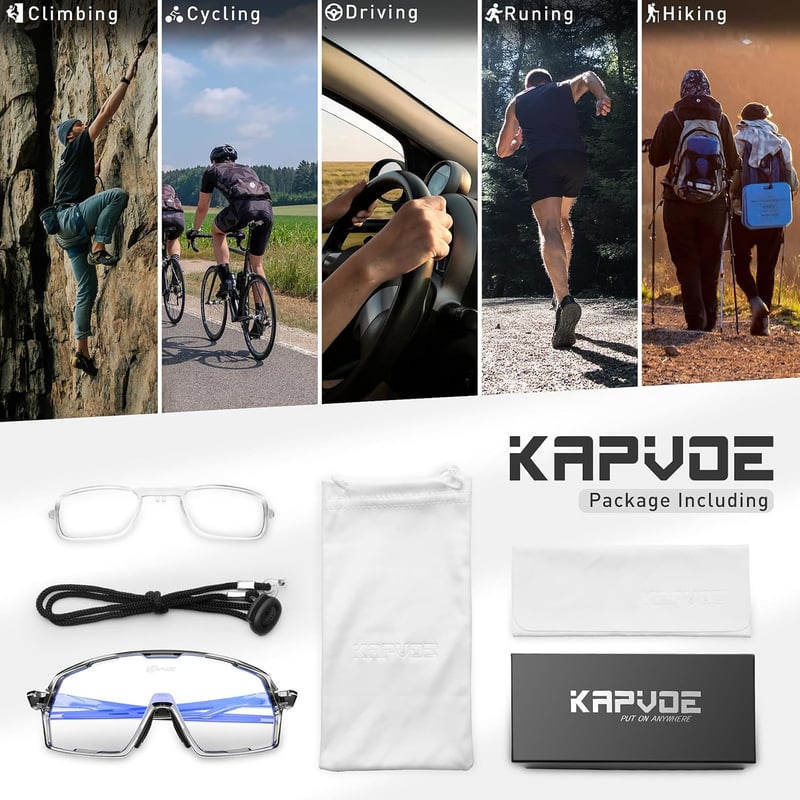 KAPVOE Fotokróm Kerékpáros Napszemüveg UV400 Védelemmel Férfi Női