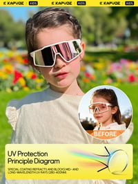 KAPVOE gyerek kerékpáros sport napszemüveg fotokromatikus UV400 TR90 kerettel 4