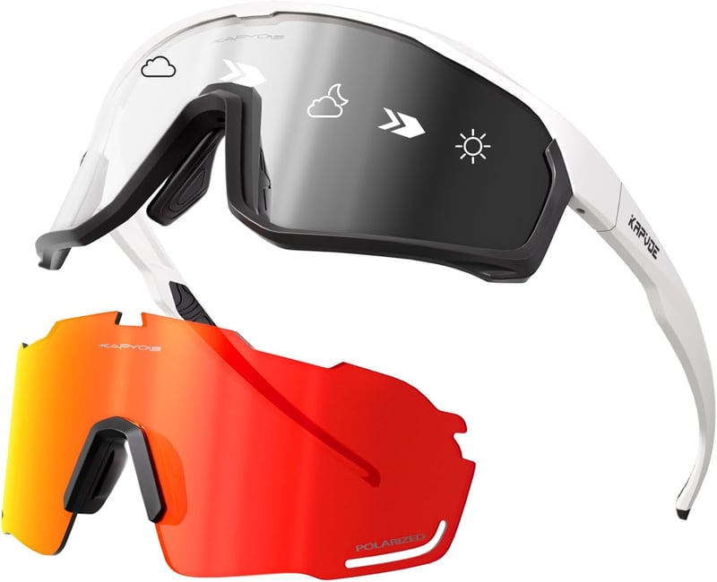 KAPVOE Kerékpáros Szemüveg Polarizált Fotokróm Lencse UV400 Védelem Könnyű Sportnapszemüveg MTB Bicikli Unisex