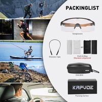 KAPVOE Polarizált Fotokróm Kerékpáros Napszemüveg MTB Sportoláshoz 6