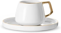 Karaca Saturn Gold Kávéscsésze Szett 6 Személyre, 12 Részes Porcelán Espresso és Csésze Alj 6