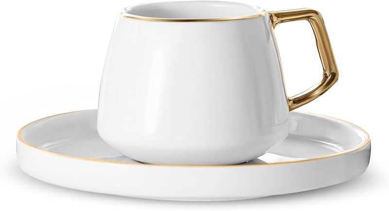 Karaca Saturn Gold Kávéscsésze Szett 6 Személyre, 12 Részes Porcelán Espresso és Csésze Alj