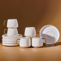 Súprava šálok na tureckú kávu Karaca Saturn, 12-dielna, pre 6 osôb, porcelán, 90 ml 2
