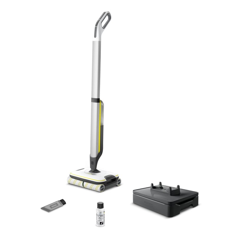 Akumulátorový čistič podláh Kärcher FC 7 Cordless, so 4 rotujúcimi valcami z mikrovlákna, výdrž batérie 45 minút, plošný výkon 175 m²