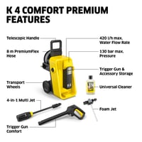 Kärcher K 4 Comfort Premium magasnyomású mosó, 130 bar, 420 l/h, tömlődobbal 9