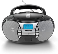 Radio portabil cu CD Kärcher RR 5025-B – radio FM, CD player, intrare AUX, mufă pentru căști, alimentare la rețea și baterii, negru 1