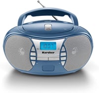 Prenosné rádio s CD prehrávačom Karcher RR 5025-C – CD prehrávač, FM rádio, boombox, AUX-In, napájanie zo siete aj na batérie, modré 1