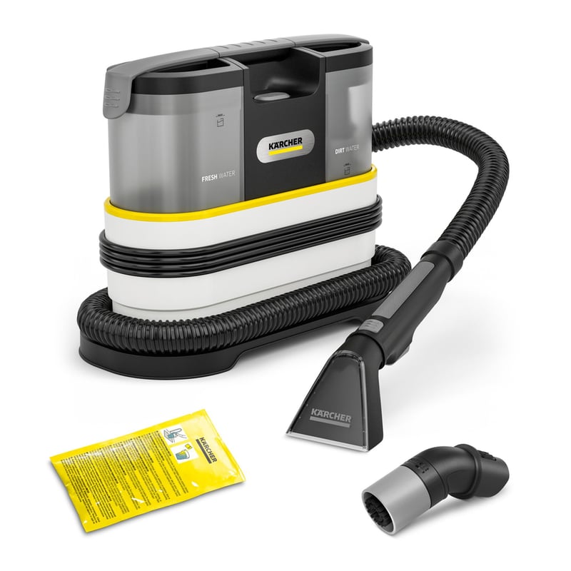 Kärcher SE 2 Spot Care tepovač a vysávač, 450 W, 1,5 l nádrž, plošný výkon 2,89 m², biela, hubica na čistenie škvŕn