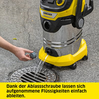 Aspirator umed-uscat Kärcher WD 6 P S V-30/8/35/T, 30 l, recipient din oțel inoxidabil, 1300 W, cablu 8 m, furtun de aspirare 3,5 m, filtru burduf plat, cu priză 5