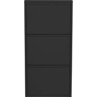 Kare Design Caruso botník čierny kov s 3 výklopnými dverami na 6 párov topánok úzky vysoký úložný priestor na topánky do predsiene 104x50x15 cm 1