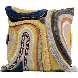 Pernă decorativă Kare Design Lava cu model ondulat maro, cu fermoar, 45x45 cm