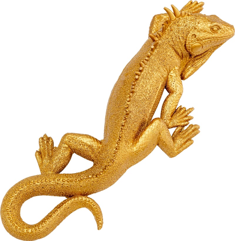 Zidna dekoracija Kare Design Lizard, figura guštera, zlatna, 31x11 cm