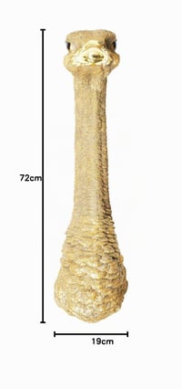 Kare Design Ostrich zlatna zidna dekoracija s motivom noja, ukras za dnevni boravak, 72x19x25 cm 6