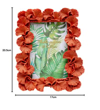 Kare fotorámik s motívom listov Ginkgo 10 x 15 cm oranžový, na výšku aj na šírku, na zavesenie na stenu, ručne maľovaná dekorácia do obývačky 6