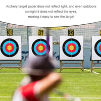 KARELLS Țintă de Arcaș din Hârtie, Disc, Insert 40x40 cm, Țintă pentru Poligon, Foaie pentru Antrenament și Competiții de Tir cu Arcul 5