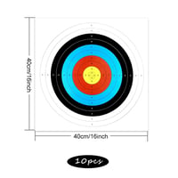 KARELLS Țintă de Arcaș din Hârtie, Disc, Insert 40x40 cm, Țintă pentru Poligon, Foaie pentru Antrenament și Competiții de Tir cu Arcul 2