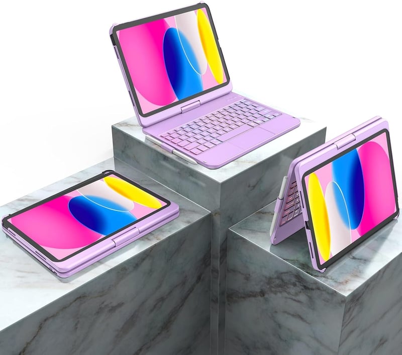 KARFUN iPad 10/11 Billentyűzetes Tok 360° Forgatható Bluetooth QWERTZ Trackpad
