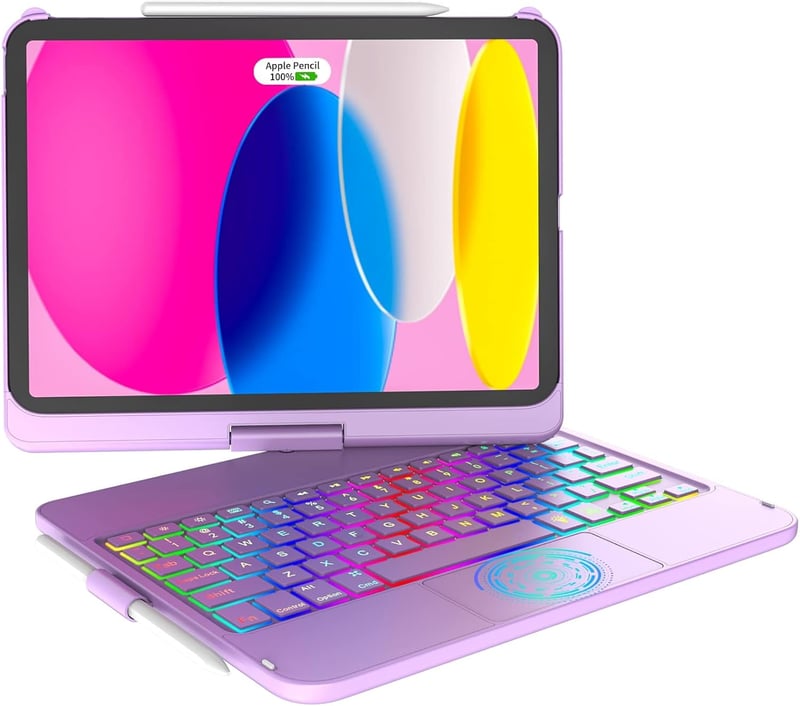 KARFUN iPad 10/11 Billentyűzetes Tok 360° Forgatható Bluetooth QWERTZ Trackpad