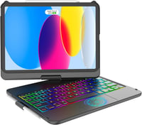 KARFUN iPad 10/11 Billentyűzetes Tok 360° Forgatható QWERTZ Trackpad Fekete - 10.9 inches, black 1