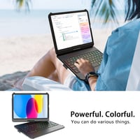 KARFUN iPad 10/11 Billentyűzetes Tok 360° Forgatható QWERTZ Trackpad Fekete - 10.9 inches, black 7