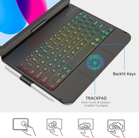 KARFUN iPad 10/11 Billentyűzetes Tok 360° Forgatható QWERTZ Trackpad Fekete - 10.9 inches, black 6