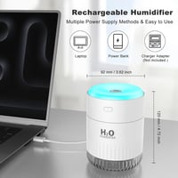 KARFUN Mini Hordozható Asztali Párásító, 7 Színes LED, Csendes Működés, Autó Kikapcsolás 6