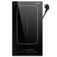 Karienvir indukcijska ploča za kuhanje s 2 zone, 30 cm, 3500 W, upravljanje na dodir (slider), tajmer 1