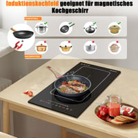 Karienvir 2 égős indukciós főzőlap 30cm, 3500W, érintésvezérlés, időzítő 4